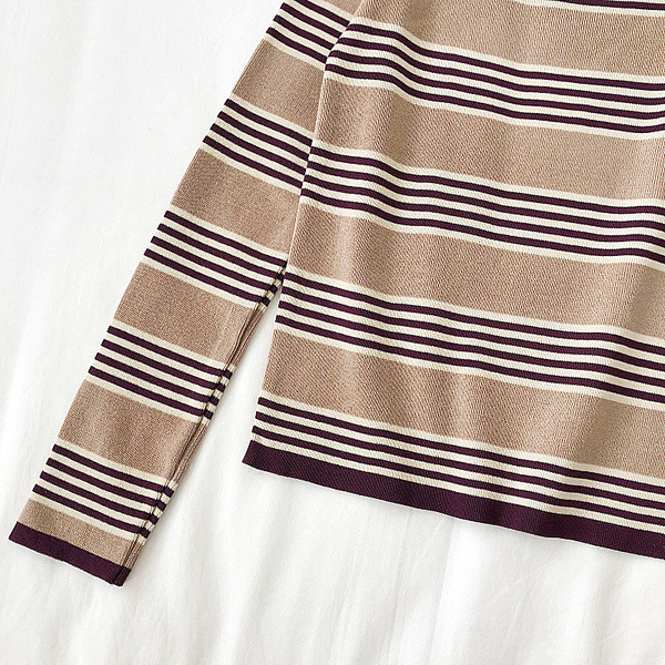 Alkalmi női csíkos blúz négy színben, ovális nyakkivágással