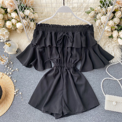 Női overál csupasz váll és rövid ujjú