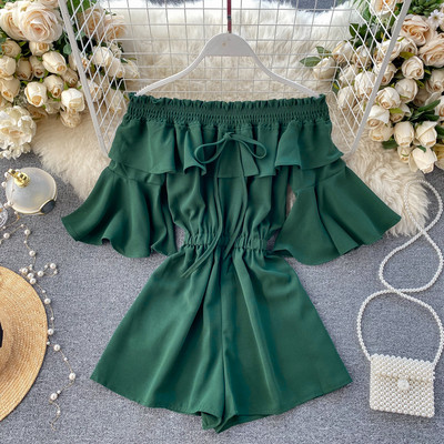 Női overál csupasz váll és rövid ujjú