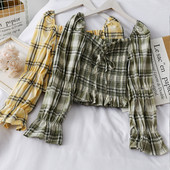 Kevadine langevate varrukatega naiste särk