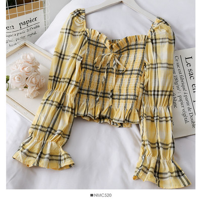 Kevadine langevate varrukatega naiste särk