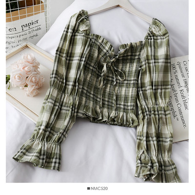 Kevadine langevate varrukatega naiste särk