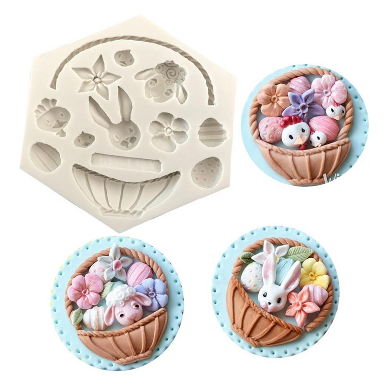 3D silikoninė forma, skirta įvairių formų velykinėms dekoracijoms gaminti