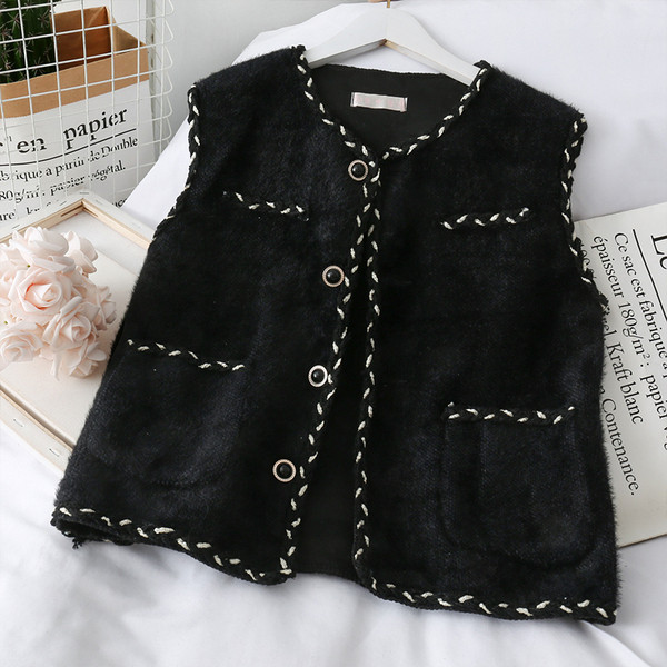 Retro naiste vest taskute ja nööpidega