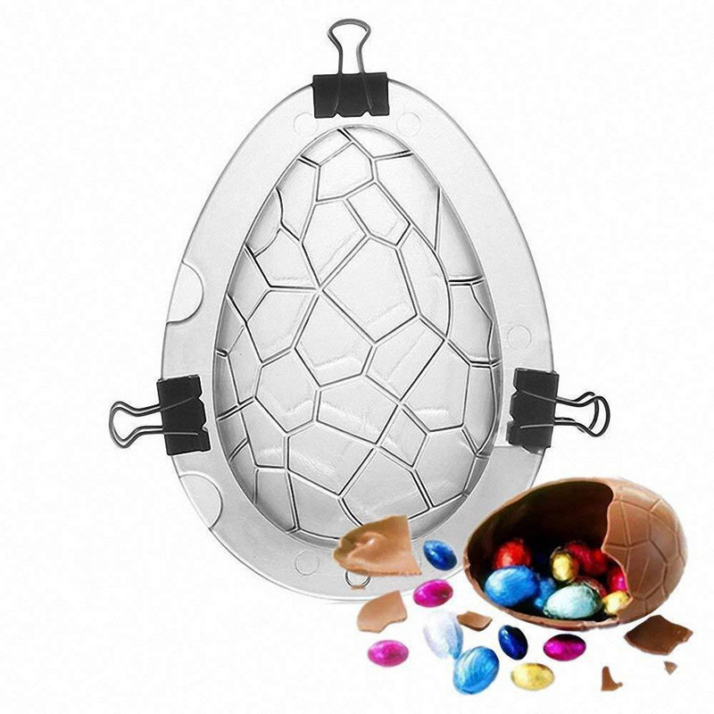 3D форма за изработка на шоколадови яйца с размер 10.5*7*7 см