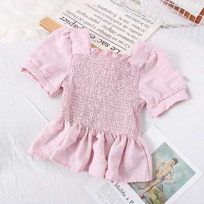 Νέο μοντέλο γυναικεία μπλούζα μοντέλο με κοντά μανίκια και τετράγωνη λαιμόκοψη