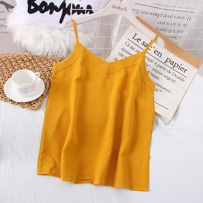 Moodne naiste topp õhukeste rihmade ja V-kaelusega