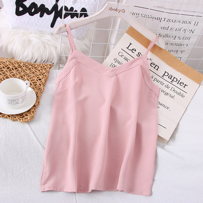 Moodne naiste topp õhukeste rihmade ja V-kaelusega