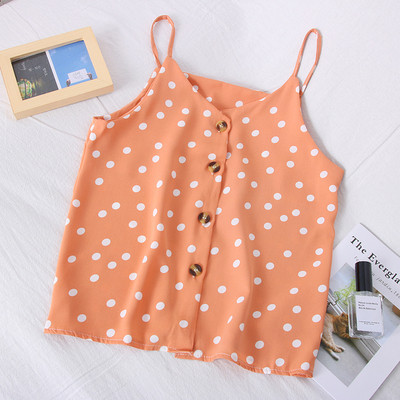 Νέο μοντέλο γυναικείο αμάνικο πουά με κουμπί και λεπτές λουρίδες