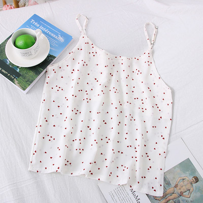 Modern női felső szívecskékkel és vékony pántokkal