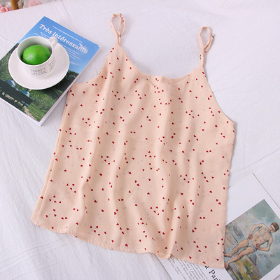 Modern női felső szívecskékkel és vékony pántokkal