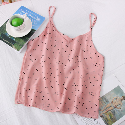 Modern női felső szívecskékkel és vékony pántokkal