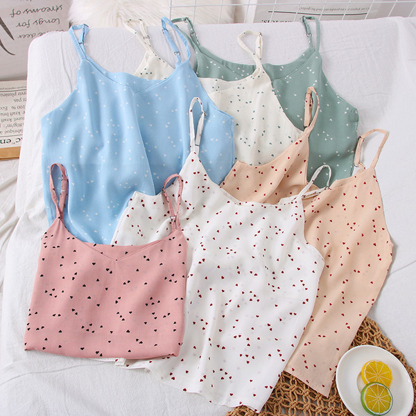 Modern női felső szívecskékkel és vékony pántokkal