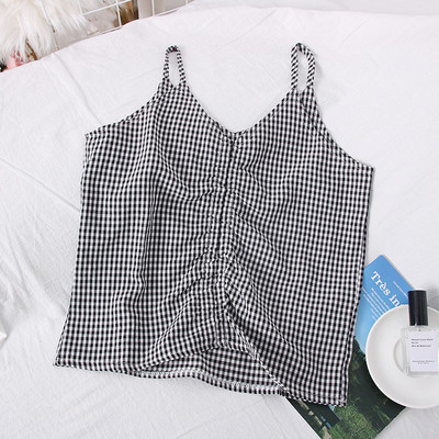 Peenikeste rihmadega ruuduline naiste topp