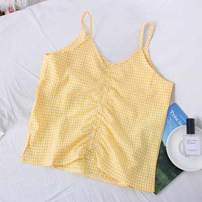 Peenikeste rihmadega ruuduline naiste topp