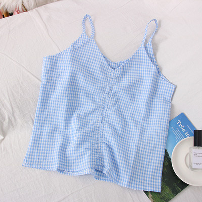 Peenikeste rihmadega ruuduline naiste topp