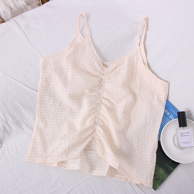 Peenikeste rihmadega ruuduline naiste topp