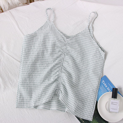 Peenikeste rihmadega ruuduline naiste topp