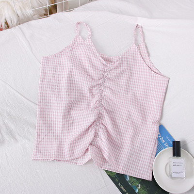 Peenikeste rihmadega ruuduline naiste topp