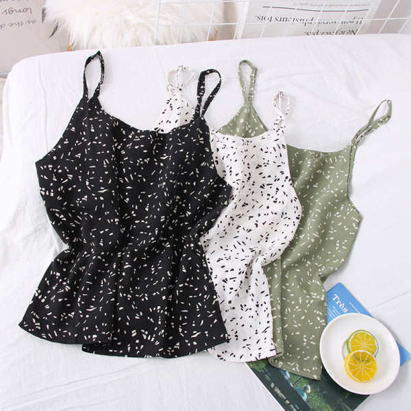 Uus mudel šifoonimustriga naiste topp