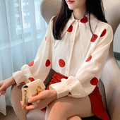 Uut mudelit pikkade täppidega varrukatega naiste särk