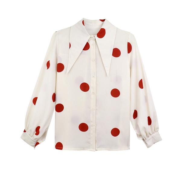 Uut mudelit pikkade täppidega varrukatega naiste särk