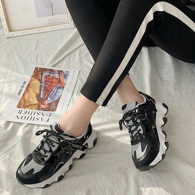 Αθλητικά casual γυναικεία παπούτσια με ψηλή πλατφόρμα