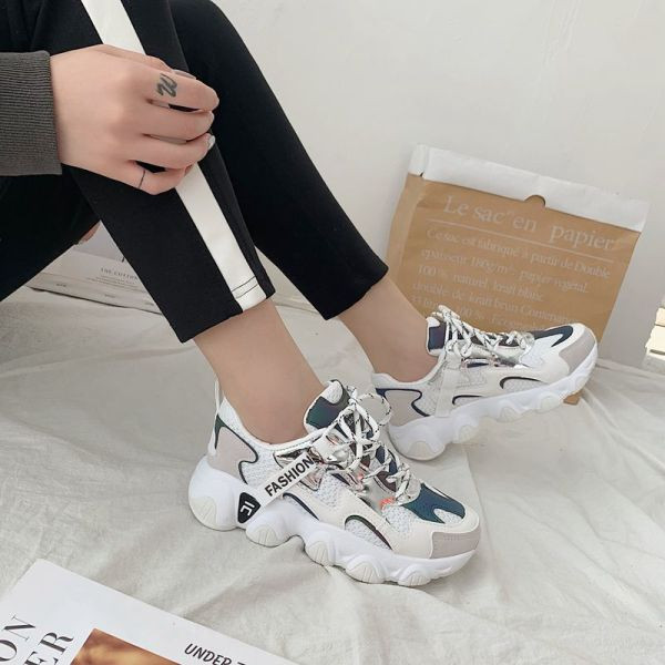 Αθλητικά casual γυναικεία παπούτσια με ψηλή πλατφόρμα