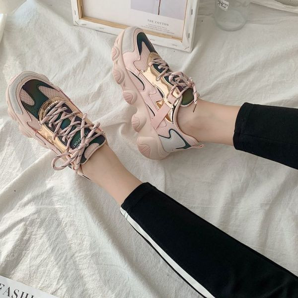 Αθλητικά casual γυναικεία παπούτσια με ψηλή πλατφόρμα