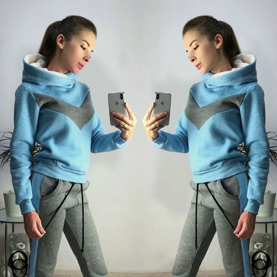 Naujo modelio moteriška laisvalaikio komanda dviejų dalių palaidinė + kelnės