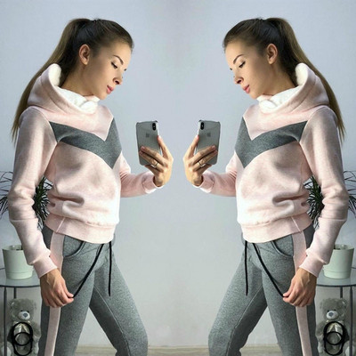 Naujo modelio moteriška laisvalaikio komanda dviejų dalių palaidinė + kelnės