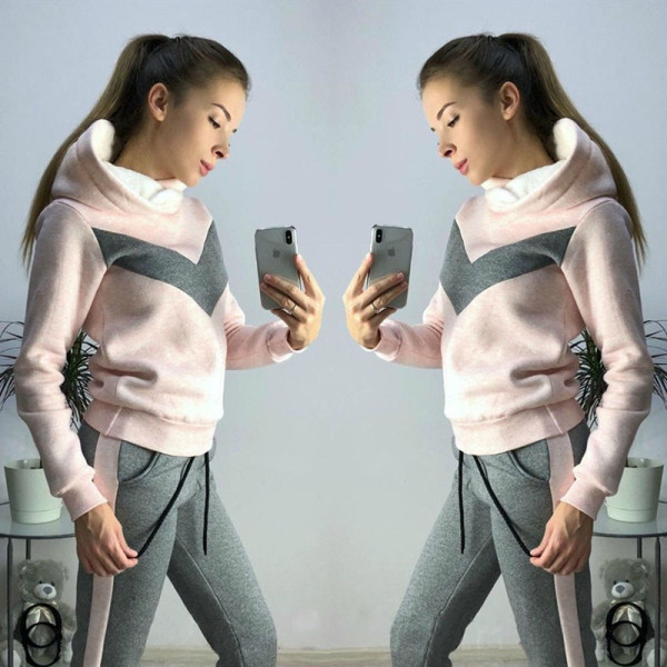 Naujo modelio moteriška laisvalaikio komanda dviejų dalių palaidinė + kelnės