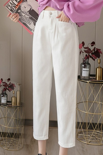 Alkalmi női farmer magas derékkal - egyenes modell