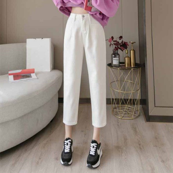 Alkalmi női farmer magas derékkal - egyenes modell