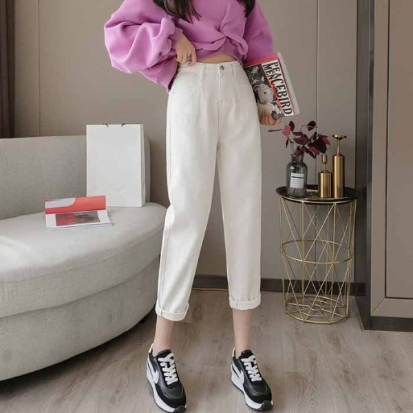 Alkalmi női farmer magas derékkal - egyenes modell