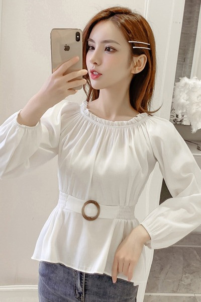 Γυναικεία μπλούζα με ελαστική ζώνη 