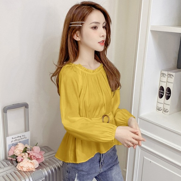 Γυναικεία μπλούζα με ελαστική ζώνη 