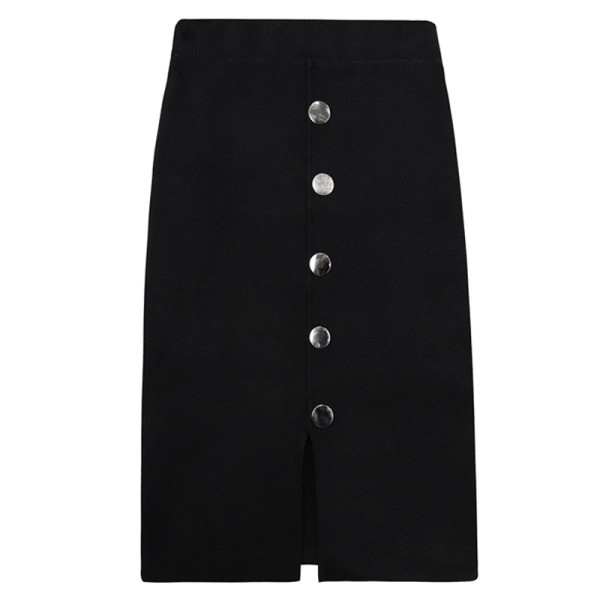 Kootud nööpidega ja keskmise pikkusega seelik