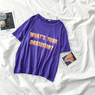 Vabaaja naiste t-särk ümara kaelusega ja kirjaga