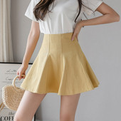 Ležerna ženska kratka suknja s visokim strukom i patentnim zatvaračem - izrezani model