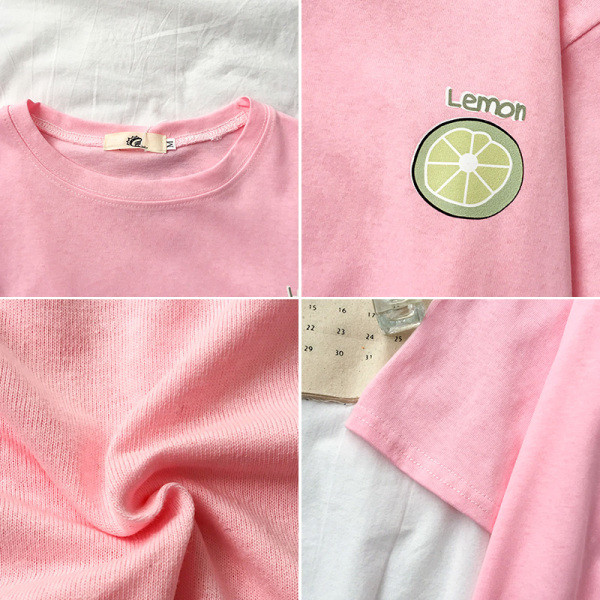 Alkalmi női póló rövid ujjal és rátéttel