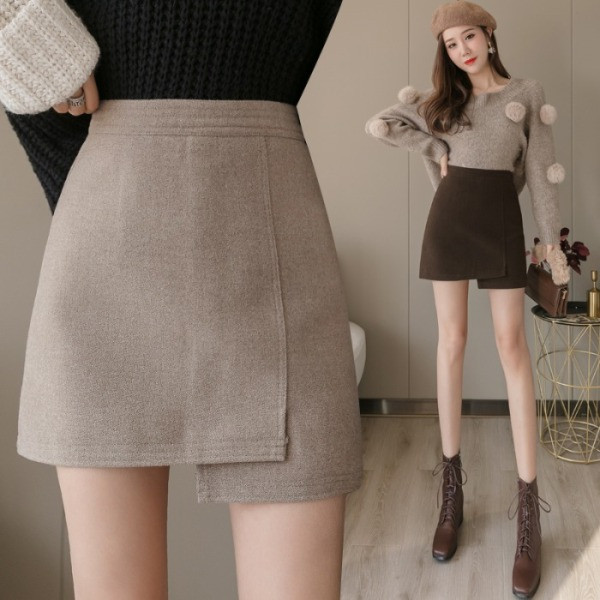 Asümmeetriline kõrge vöökohaga naiste seelik