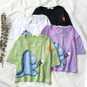 Ležerna ženska majica s okruglim izrezom i kratkim rukavima