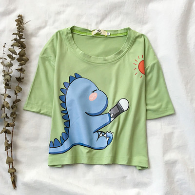 Ležerna ženska majica s okruglim izrezom i kratkim rukavima