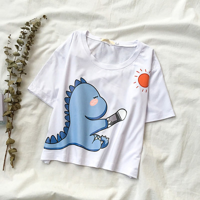 Ležerna ženska majica s okruglim izrezom i kratkim rukavima