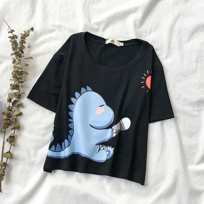 Ležerna ženska majica s okruglim izrezom i kratkim rukavima