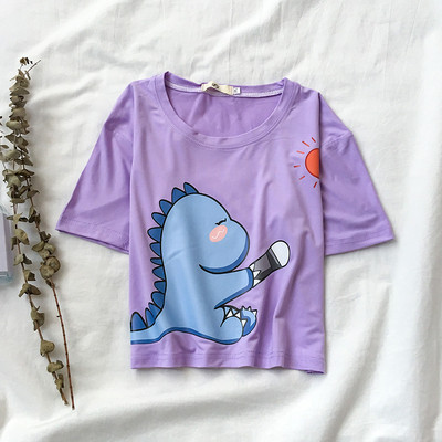 Ležerna ženska majica s okruglim izrezom i kratkim rukavima