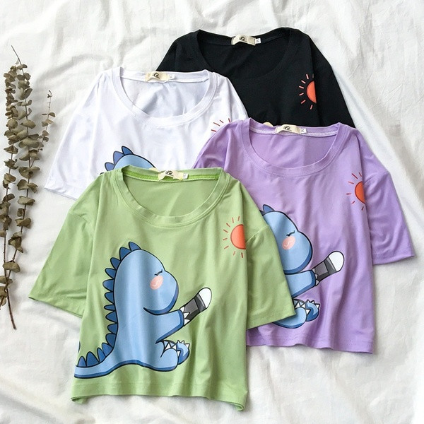 Ležerna ženska majica s okruglim izrezom i kratkim rukavima