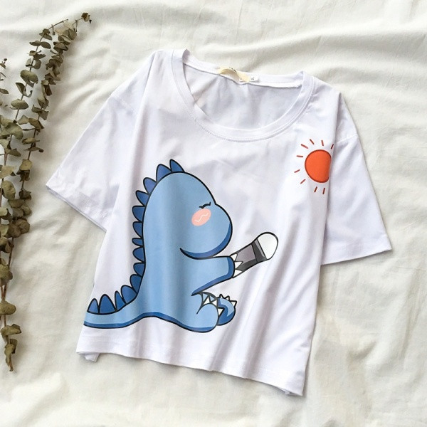 Ležerna ženska majica s okruglim izrezom i kratkim rukavima