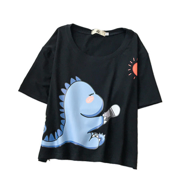 Ležerna ženska majica s okruglim izrezom i kratkim rukavima